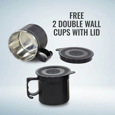 24 Hrs Hot & Cold Flask with Temperature Display + Free 2 Double Wall Cups (1TF2CF) - Image 3