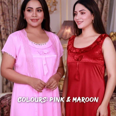 2Pc Daily Wear Premium Nighty & Robe Set - Pick Any 1 (2NS) - Image 3