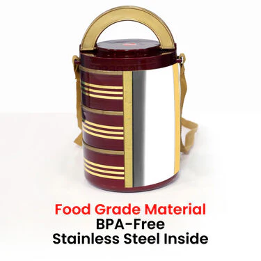 3 Layer + Free 2 Layer Steel Insulated Lunch Box (3&2RT) - Image 5