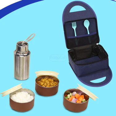 3 Vacuum Insulated Steel Lunch Box with Steel Bottle (3ISLBB) - Image 2