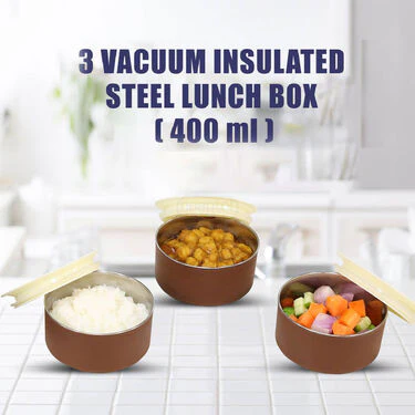 3 Vacuum Insulated Steel Lunch Box with Steel Bottle (3ISLBB) - Image 5