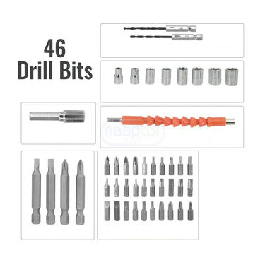 46 Pcs Rechargeable Powerful Cordless Screwdriver With Drill Machine (HT20) - Image 7