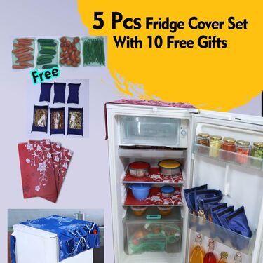 5 Pcs Fridge Cover Set With 10 Free Gifts (5FC6) - Image 2
