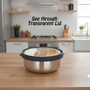 5 Stainless Steel Bowl + 5 Push & Lock Lid with Free Serving Spoon (10PL6) - Image 5