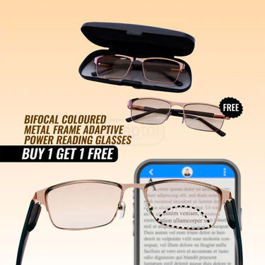 Bifocal Coloured Metal Frame Adaptive Power Reading Glasses Buy 1 Get 1 Free (2BCORGM3) - Image 2
