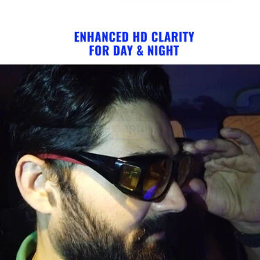 Day & Night HD Vision Wrap Around glasses + FREE Premium Bluetooth Wireless Earpod With Charging Case & LED Display (NVWP1) - Image 3