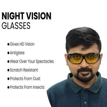Day & Night HD Vision Wrap Around Goggles + Free Golden Digital Watch - Image 2