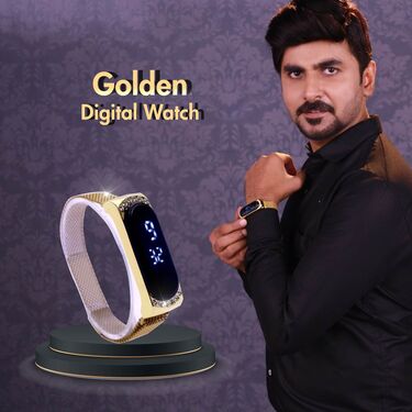 Golden Digital Watch (DW8) - Image 2