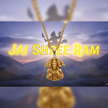 Golden Panchmukhi Hanuman Pendant Chain With Hanuman Kada (HPCK) - Image 6