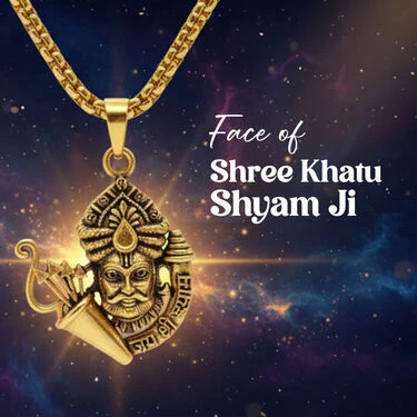 Golden Shri Khatu Shyam Ji Pendant With Chain (SKSPN12) - Image 2