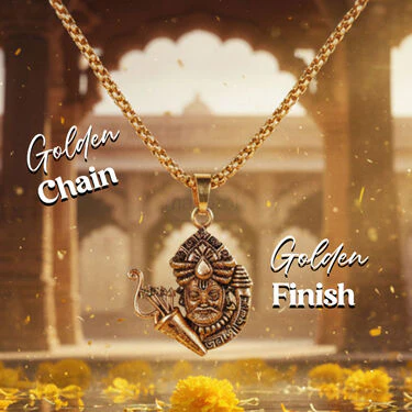 Golden Shri Khatu Shyam Ji Pendant With Chain (SKSPN12) - Image 3