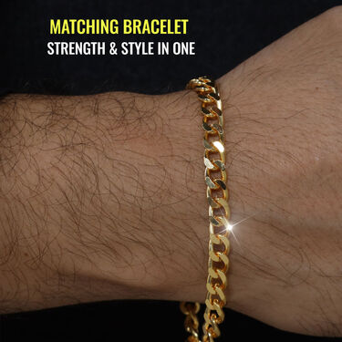 Golden Watch + 2 Chain + 2 Austrian Diamond Ring + Bracelet (MGW2C2RB) - Image 4