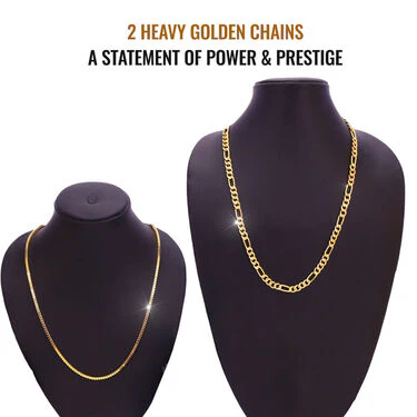 Golden Watch + 2 Chain + 2 Austrian Diamond Ring + Bracelet (MGW2C2RB) - Image 5