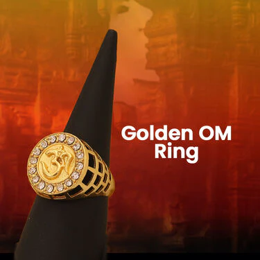Golden Watch + 2 Golden Chain + Om Pendant + OM Ring + OM  Bracelet (MGW2CBRP1) - Image 10