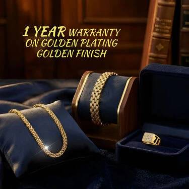 Golden Watch  + Chain + Designer Bracelet + Ring (MGWCBR16) - Image 6