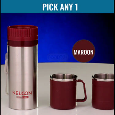 Hot Or Cold Insulated Flask (500 ml) + 2 Double Wall Cup (1F2C4) - Image 12