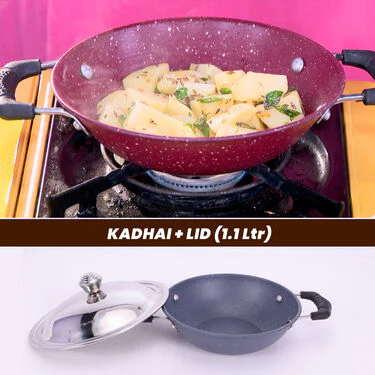 Mega 10 Pcs Ceramic Coating Nonstick Cookware Set (10CCNC1F) - Image 2
