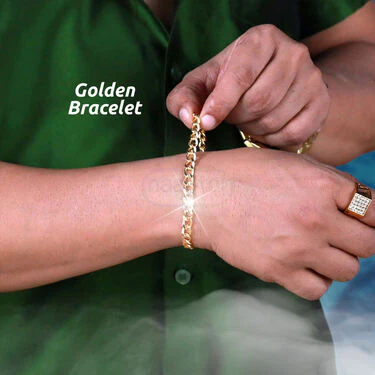 Mens Golden Royal Watch + 2 Chain + Bracelet + Ring (MGW2CBR16) - Image 6