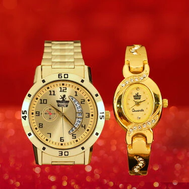 Men's Golden Watch with Free Designer Ladies Watch (MLGW2) - Image 2