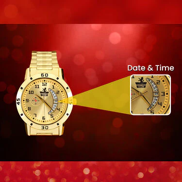 Men's Golden Watch with Free Designer Ladies Watch (MLGW2) - Image 4