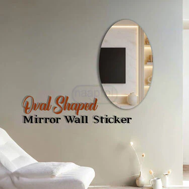 Oval Shape Mirror Wall Sticker (MWS3) - Image 2
