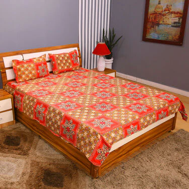 Pack of 7 Beautiful Home Double Bedsheets Set with 2 Blankets (7BS2FB) - Image 5