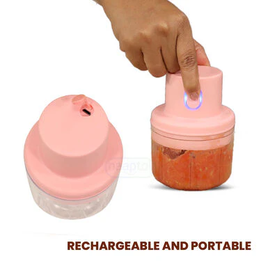 Rechargeable Quick & Easy 5 Sec Vegetable Chopper + 5 Blade Multi Cutter (EC6) - Image 3