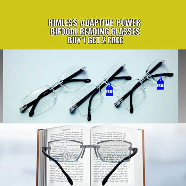 Rimless Adaptive Power Bifocal Reading Glasses B1G2 Free (3BORG4) - Image 2