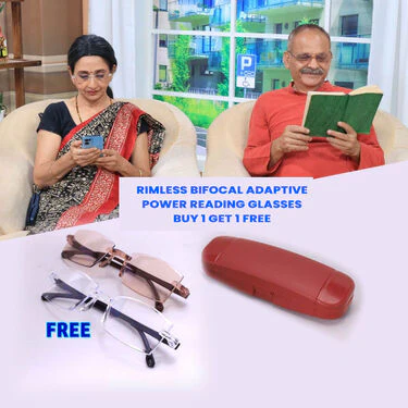 Rimless Bifocal Adaptive Power Reading Glasses B1G1 Free (BORG18) - Image 3