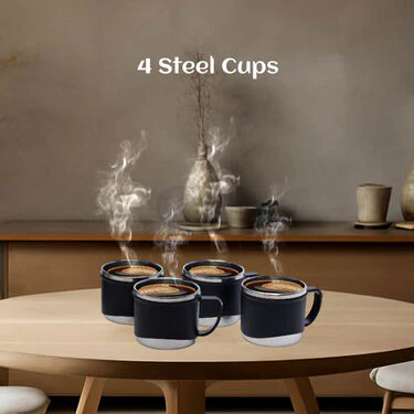 Steel Insulated Hot Flask (1200ml) + 4 Steel Cups (1IF4C2) - Image 3