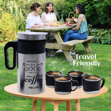 Steel Insulated Hot Flask (1200ml) + 4 Steel Cups (1IF4C2) - Image 5