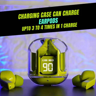 Wireless Ultrapro earpods with Display + Free Rechargeable Golden Trimmer (TWS58) - Image 2