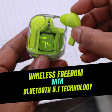 Wireless Ultrapro earpods with Display + Free Rechargeable Golden Trimmer (TWS58) - Image 4